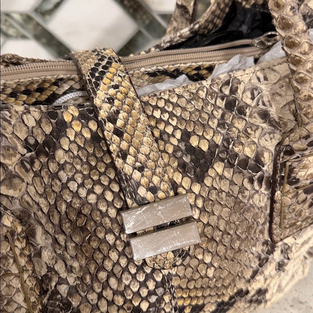 Python Leather VintageHandbag Made In Italy - Picture 7 of 7